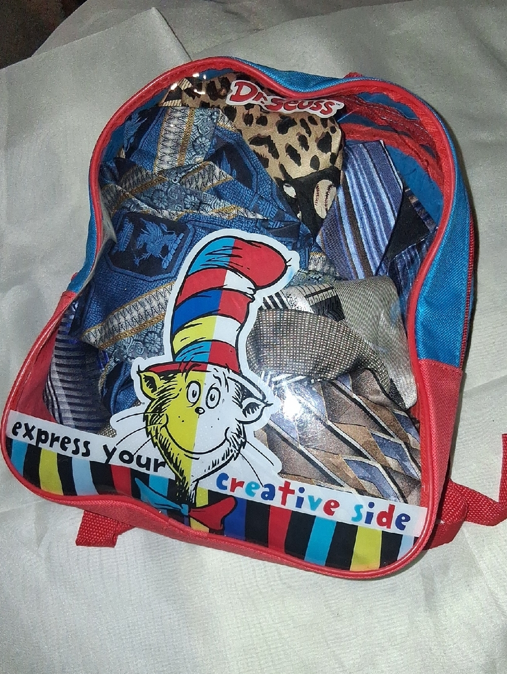 Dr. Seuss Kids Backpack Red Blue Yellow